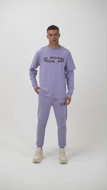 Error Circuit Layered Sleeve T-Shirt - Faded Lilac